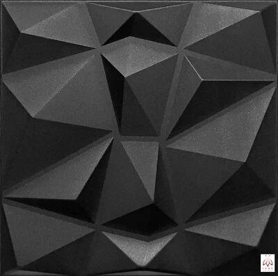 8qm/32Stück 3D Wandpaneele Deckenpaneele Platten Paneele Diamant Schwarz XPS - Bild 1 von 4