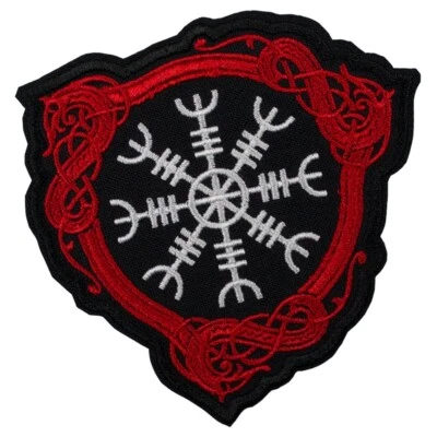 Aegishjalmur Patch | Aegishjalmr Shield Helm Of Awe Terror Norse Ægishjálmr Logo - Image 1 of 2