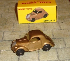SIMCA 5 FIAT TWO-SEATER SALOON CAR - DINKY TOYS - DEAGOSTINI REPRODUCTION c2019 - Picture 1 of 4