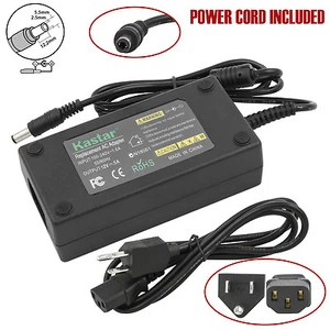 jPower LCD AC Adapter 12V 5A with 3Prong Power Cord Power Supply for LCD Monitor - Picture 1 of 2