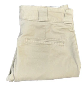 Dickies Men's Brown Cotton Chino Straight/Skinny Leg Regular Fit Size 30 Zip Fly - Picture 1 of 15
