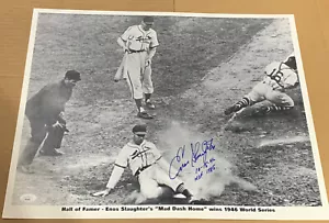 Enos Slaughter Signed Photo St. Louis Cardinals World Series 16x20 JSA /Coa - Picture 1 of 3