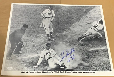 Enos Slaughter Signed Photo St. Louis Cardinals World Series 16x20 JSA /Coa - Image 1 of 3