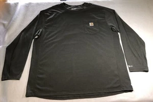 Carhartt Force T Shirt Long Sleeve Dark Gray Relax Fit Mens Size 2XL - Picture 1 of 8
