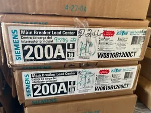Siemens W0816B1200CT Centro di carico interruttore principale N3R esterno 8 Sp 16 Cir 200 A 1 Ph - Foto 1 di 1