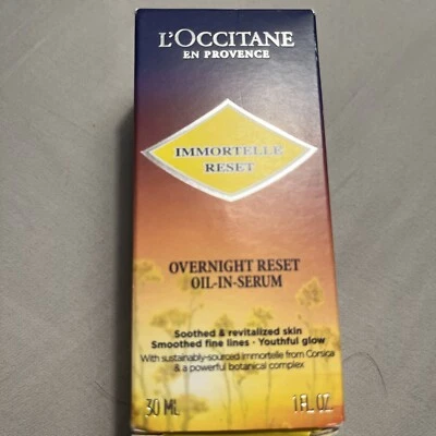 Suero L’occitane Immortelle Overnight Reset Oil-In 1 OZ nuevo sellado envío gratuito Foto 1 de 4