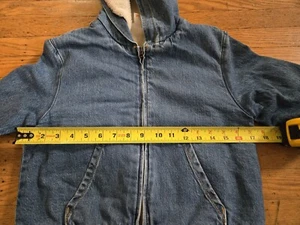 CAT & JACK: Girls Denim Hooded Fleece Size Large 10/12 w/ Zipper NWT - Picture 1 of 7