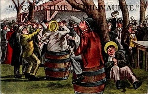 A Good Time in Milwaukee Comic Drinking Postcard - Picture 1 of 2