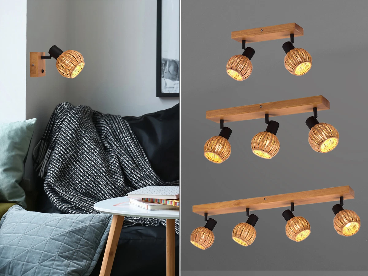 Rattan Deckenleuchte – Handgeflochtene Boho Flush Mount Für Decke – Naturlook Für Küche, Flur, Wohnzimmer (rund, 7 Zoll)