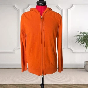 Ca Va De Soi Merino Wool & Cashmere Orange Zip-Up Hoodie Size S - Picture 1 of 9