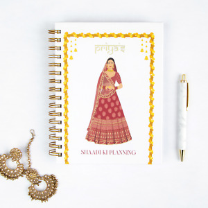 Personalised Indian Wedding Planner Organiser Journal, Luxury Wedding Stationery