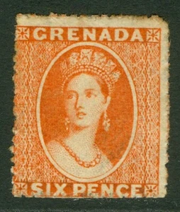 SG 9 Grenada 1863-71. 6d vermilion. Fresh mint without gum CAT £750 - Picture 1 of 1