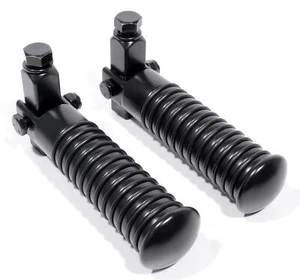 Fußrasten Set Sundance Schwarz Halter f. Harley Honda Suzuki Yamaha Universal °° - Picture 1 of 2