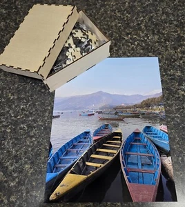 Boats Lake Mountains Jigsaw Puzzle - Picture 1 of 1