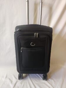 Delsey Paris Expandable 21" Carry On Spinner Black Luggage Suitcase Lightweight