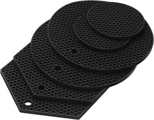 Silicone Mats for Countertop, Pot Holders & Hot Pads, Heat Resistant, Set of 6 - Picture 1 of 6