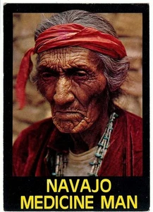 Cartolina acqua salata Navajo uomo medicina nativi americani indiani - Foto 1 di 1