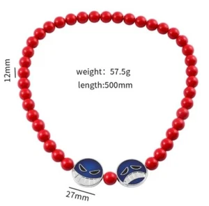 One Piece Ace Smiley Face Totenkopf Kette Perlen Necklace Anime Manga Cosplay - Bild 1 von 1