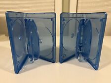 2x Blu-Ray Blue DVD Movie Case Holds 6 Discs Replacement Very Good Condition