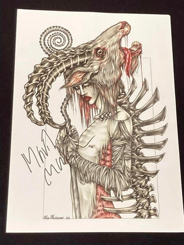 MARILYN MANSON BAND SIGNED AUTOGRAPH VERY RARE ART PRINT 16.5X11.75 ZOE LACCHEI Cover
