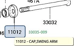 Kawasaki OEM 1977-1984 650 750 Swing Arm Cap 33035-009 - Image 1 of 1