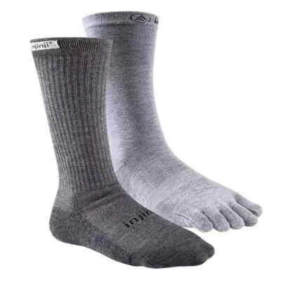 Injinji Para Hombres Forro + Calcetín Excursionista Crew Paquete Doble Talla S/M NUEVO Foto 1 de 4