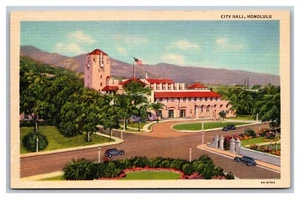 Honolulu, HI Hawaii, City Hall, Linen Postcard - Picture 1 of 2