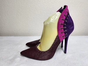 LONDON TRASH Women's Shoes Cow Leather Pump  Pointed Toe Purple  Size 10 - Picture 1 of 12
