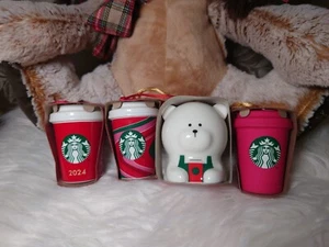 Neu Starbucks Weihnachten/Keramik Ornamente 4er Set - Bild 1 von 18