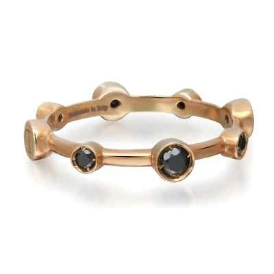 Anillo Damiani Diamante Negro Gotas Luna Banda Oro Rosa 18K 0.40Cttw Talla 7.5 Foto 1 de 4