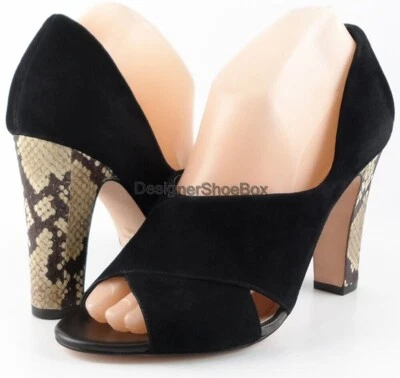 $150 MUCHO TRACY REESE DANIA zapatos de salón de gamuza negros de diseñador punta abierta 8 EUR 38,5 Foto 1 de 4
