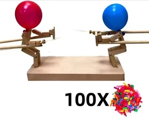 Palloncino Bambù Uomo Battaglia Fatto a Mano Spada Legno Pupazzo Combattente Famiglia Gioco Divertente - Foto 1 di 8