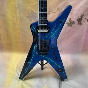 USA Lightning Glossy Dimebag Darrell, The Dean From Hell,Blue Electric Guitar - Picture 1 of 9