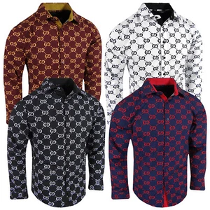 Designer Kleid Shirt Herren Luxus italienisches Logo gestreift Stretch schmale Passform geknöpft - Bild 1 von 19