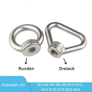 Ringmutter DIN 582 Edelstahl A2 Ring Öse Muttern M3 M4 M5 M6/M8-M24 Kranösen - Bild 1 von 7