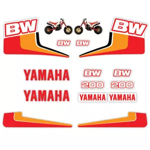 Red graphics fits 1986 Yamaha BW200 BIG WHEEL decals autocollant stickers - Foto 1 di 3