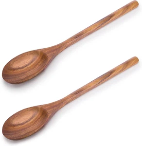 Wooden Cooking Spoons 2PCS Large Kitchen Utensils for Serving Mixing Cooking - Picture 1 of 12