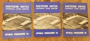 Southend United 1965/66 Division 3 Selection of Home League Programmes from menu - Picture 1 of 4