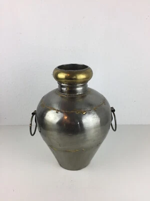 Blech Vase Indien silber Messing Handarbeit aus Rajasthan Deco antik - Bild 1 von 4