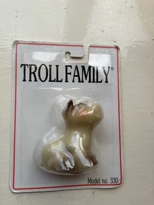 Dam Troll Animal Small PIG New On Card 1990 Rare - Imagen 1 de 4