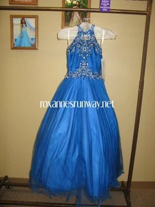 Perfect Angels 1616 Royal Blue Stunning Girls Pageant Gown sz 8 - Picture 1 of 1