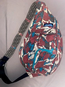 KAVU Rustic Fall Floral Leaves Classic Rope Sling Bag Backpack Outdoors Autumn - Picture 1 of 6