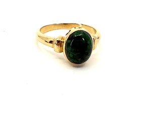 Anillo de oro amarillo de 14k jade/jadeíta talla 5 - Imagen 1 de 6