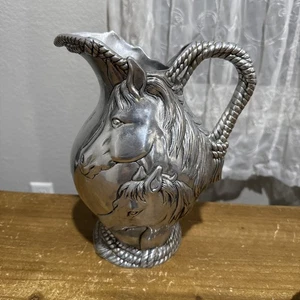 Arthur Court Embossed Cast Aluminum Horse And Rope Pitcher Equestrian Collection - Picture 1 of 8