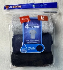 Hanes Jungen taglose T-Shirts Medium 10-12 grau, blau, schwarz schweißableitend neu - Bild 1 von 6
