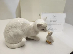 NEU Lenox NEW FRIENDS 2-teilige Katze Kätzchen Ente Figur Skulptur mit Echtheitszertifikat - Bild 1 von 4