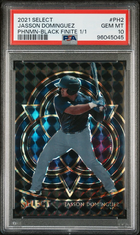 1/1 Jasson Dominguez Black Finite PSA 10 Rookie Phenomenon 2021 Select RC 1/1 - Image 1 of 3