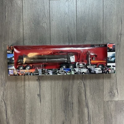 Remolque de tala NewRay Mack de larga distancia 1:32 fundido a presión semirremolque grúa modelo nuevo en caja Foto 1 de 4