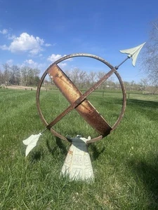 Amazing! Estate Swedish Sundial with Zodiac Base Copper and Iron Armillary - Picture 1 of 15