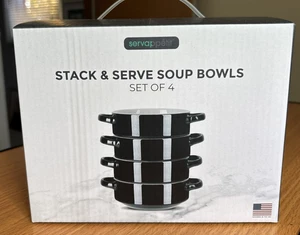 SERVAPPETIT STACKABLE SET OF 4 SOUP BOWLS - Picture 1 of 1